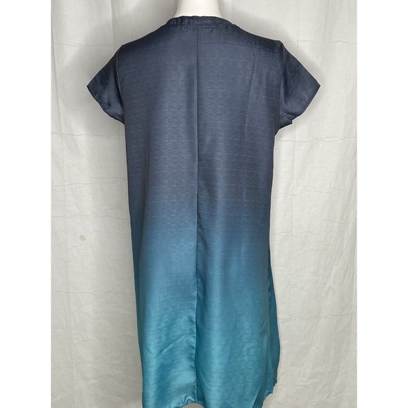 Miss Look Ombre’ Blue Dress  Knee Length Short Sleeve Large‎ - Picture 2 of 12